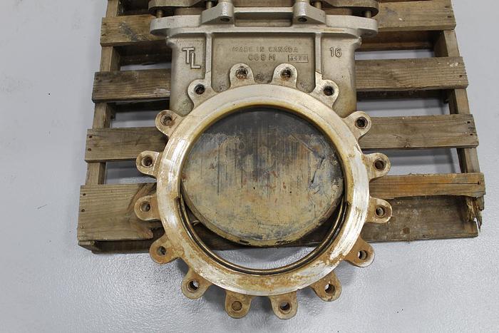 Used True Line 16" Hand Operated Knife Gate Valve #43831