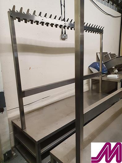 Used Stainless Steel Changing Room Bench and Coat Hanger