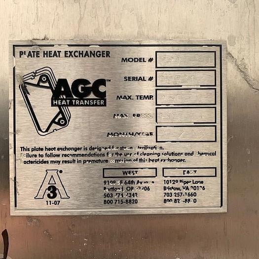 Used AGC Plate Cooler - Heat Exchanger Model PRO2-SH