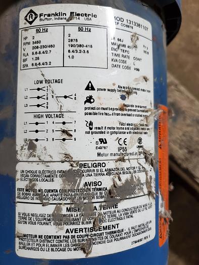 Used Goulds 2ST1G5C4 Centrifugal Pump W/ Franklin Electric Motor