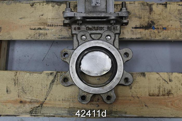 Used Dezurik 9275914 4" Hand Operated Knife Gate Valve #42411