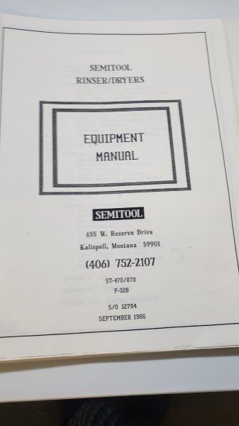 Used Semitool 470F Single stack SRD