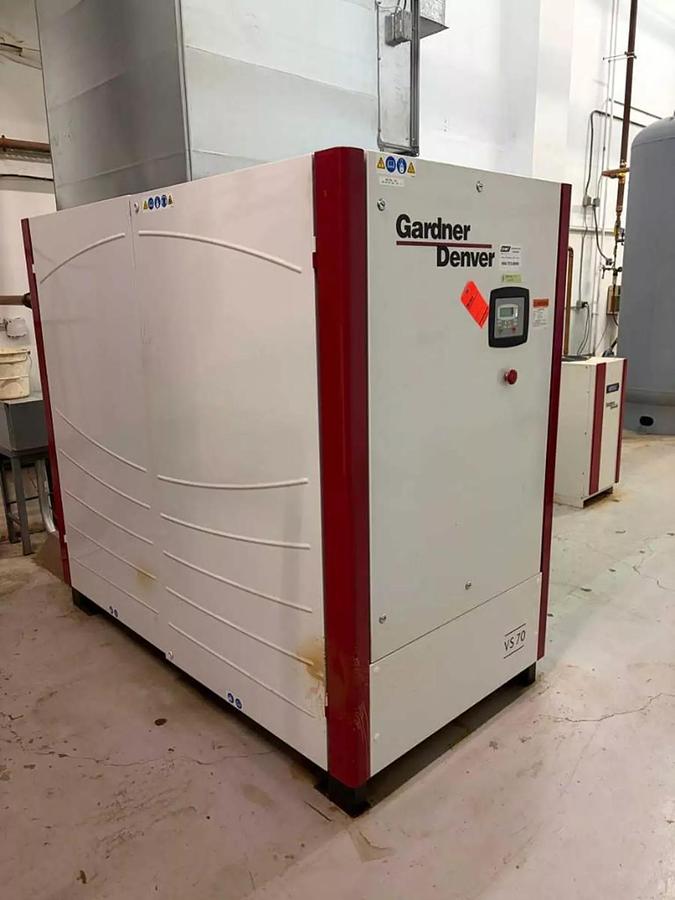 Used GARDNER DENVER VS 70 COMPLETE VARIABLE SPEED ROTARY SCREW AIR COMPRESSOR SYSTEM MANUFACTURED 2018
