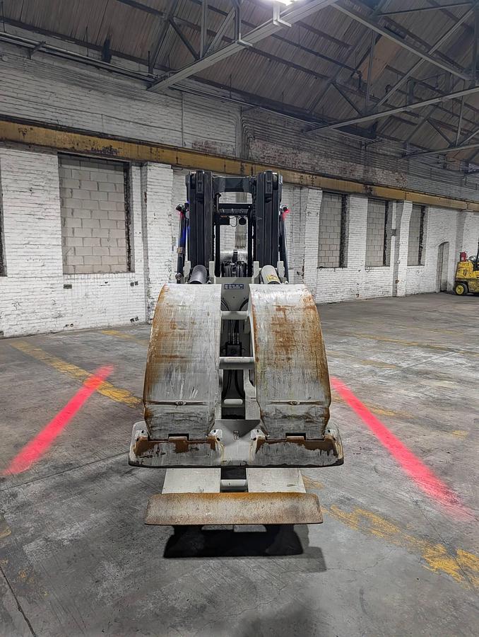 Used 12,000 POUND YALE GLC120VX (Paper Roll Special) PAPER ROLL CLAMP TRUCK WITH 84" CASCADE CLAMP