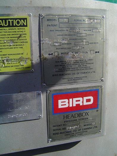 Used BIRD MDL CN 70 PRESSURE SCREEN, S/S, 100 PSI .018" (.46MM) SLOT