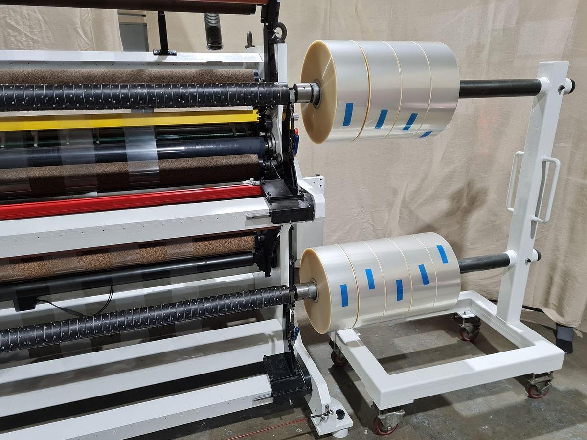 Used 63" WIDE SRC SYSTEMS LTD. MODEL 365 DUPLEX SLITTER REWINDER - OEM REFURBISHED & RUNNING