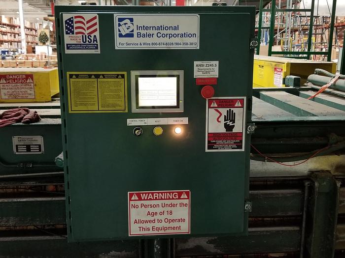 Used INTERNATIONAL BALER CO. HORIZONTAL AUTO TIE BALER 50HP 8 INCH CYLINDER