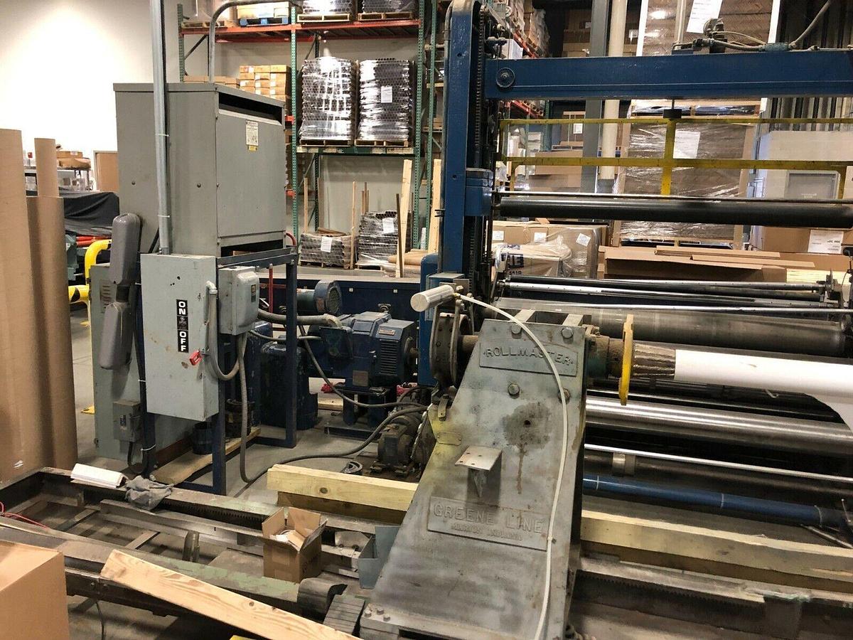 Used 72" WIDE CAMERON TYPE 428 SLITTER REWINDER FOR COUNTER ROLLS