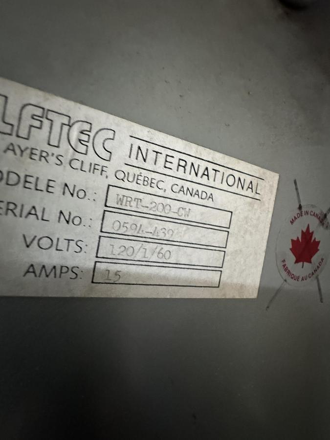 Used WULFTEC MODEL WRT-200-CW PALLET WRAPPER