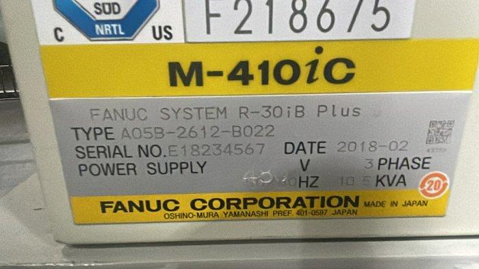 Used FANUC CORPORATION R-30iB PLUS CONTROLLER ROBOT M-410iC MANUFACTURED 2018