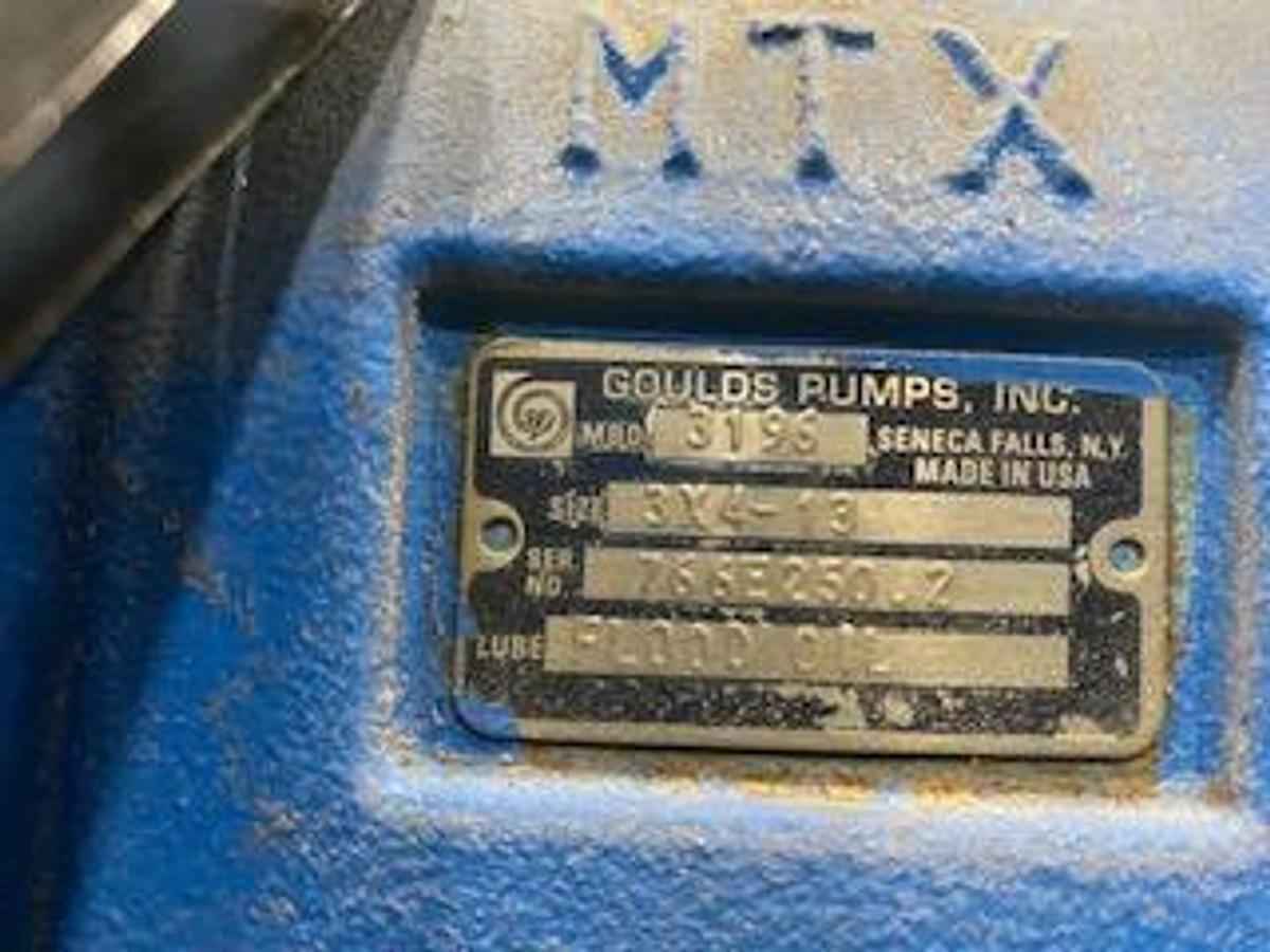 Used GOULDS MODEL 3196 3 X 4 -13 CENTRIFIGUL PUMP