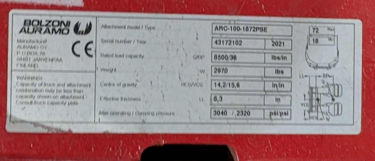 Used 12,000 POUND YALE GC120VXPRS FORKLIFT WITH 72" BOLZONI CLAMP