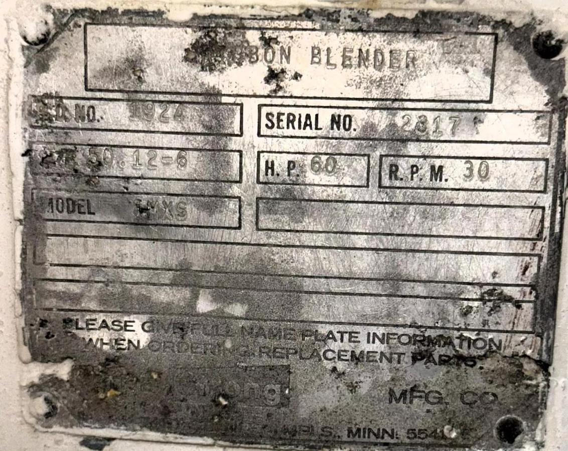 Used STRONG SCOTT STAINLESS STEEL DOUBLE SPIRAL RIBBON BLENDER 190 CUBIC FEET