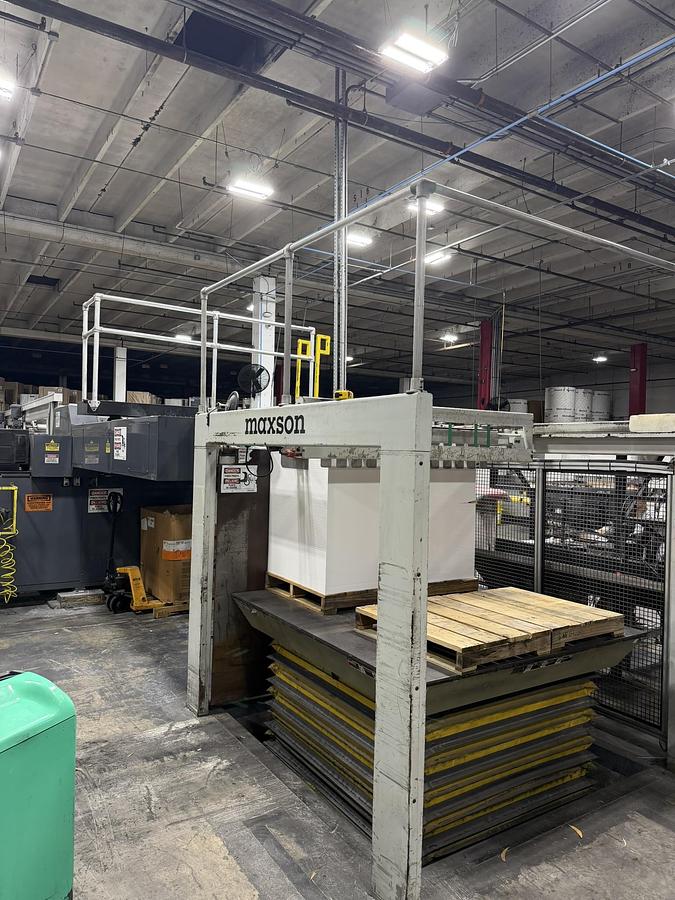 Used 65" WIDE MAXSON MDH DUAL ROTARY SHEETER - FOUR UNWIND STANDS - MANUFACTURED 2014 - PENDING LS