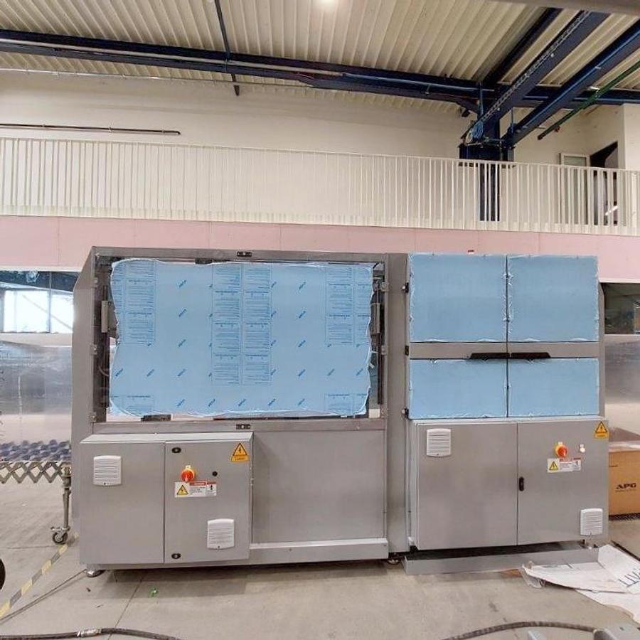 Used PATTYN HIGH-SPEED CASE ERECTING AND BAG INSERTING AUTOMATED PACKAGING SYSTEM