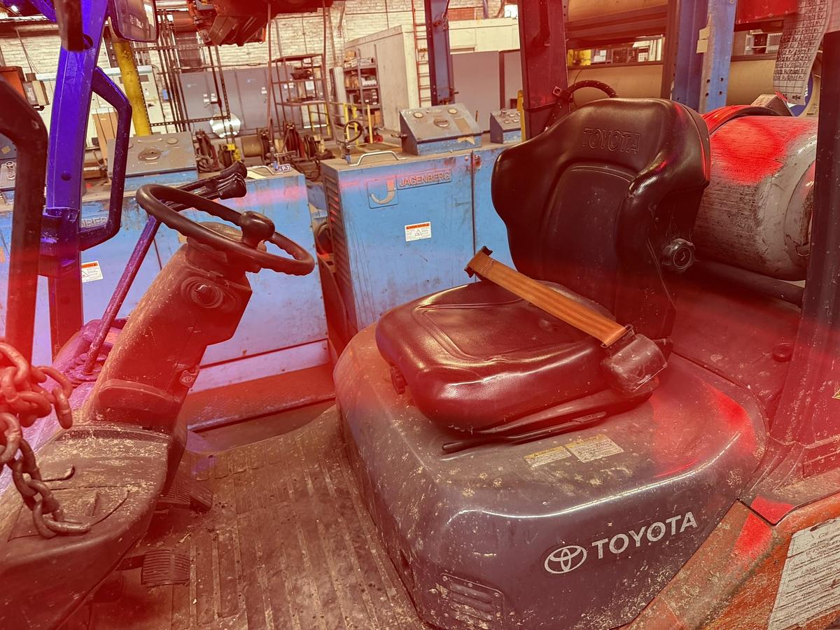 Used 5,000 POUND TOYOTA MODEL 8FGU25 FORKLIFT WITH 2,100 HOURS 