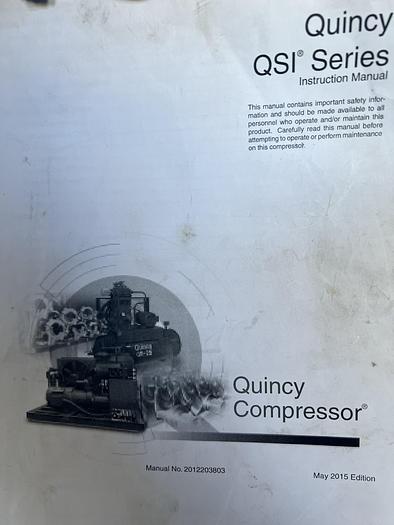 Used QUINCY MODEL QSI-1000 200 HP AIR COMPRESSOR MANUFACTURED 2017