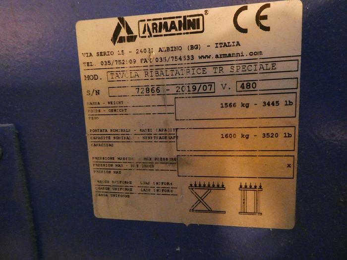 Used SCHLUMPF UPENDER 3,500 POUND CAPACITY MANUFACTURED 2019