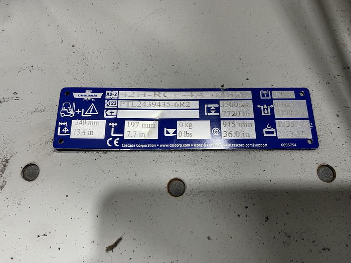 Used CASCADE 72" DIAMETER ROLL CLAMP 42H-RCP-04A CLASS IV