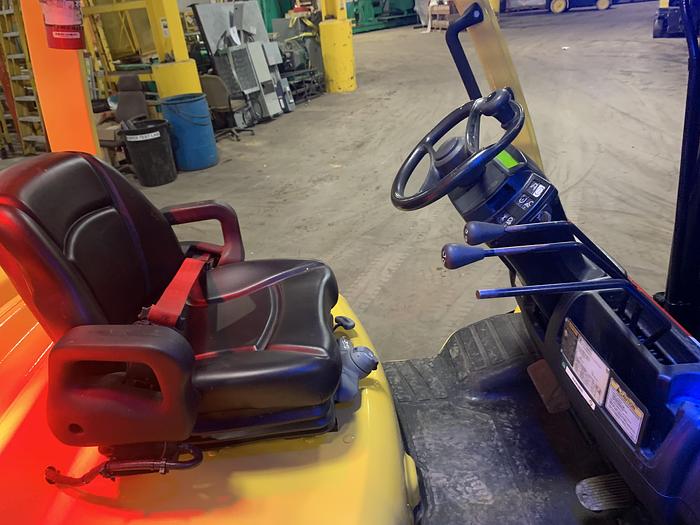 Used 8,000 POUND CAPACITY HYSTER H80FT FORKLIFT WITH PNEUMATIC TIRES AND SIDESHIFT