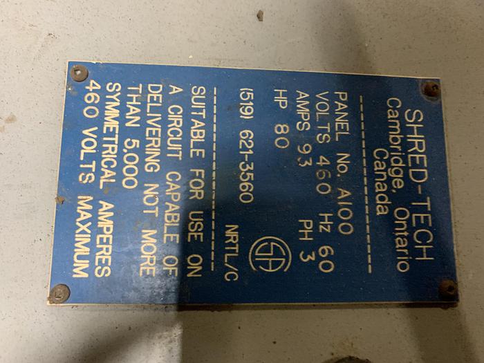 Used SHRED-TECH SHREDDER WITH TWIN 40 HP MOTORS