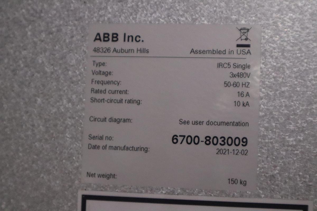 ABB MODEL IRB 6700-300/2.70 ROBOT 6-AXIS MANUFACTURED 2021
