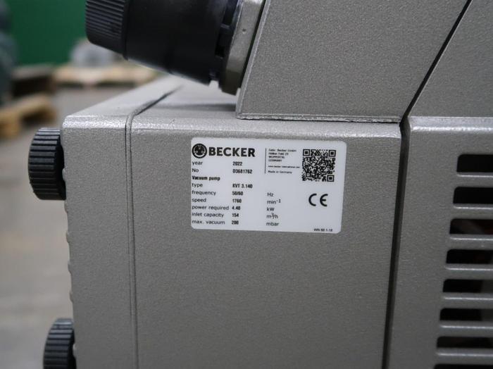Used BECKER KVT3.140 VACUUM PUMP MANUFACTURED 2022