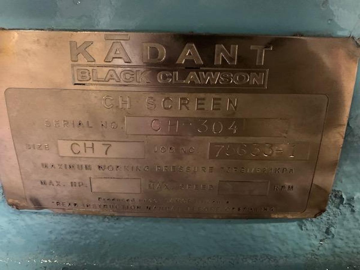 Used FIBERPREP / KADANT MODEL CH-7 HORIZONTAL PRESSURE SCREEN