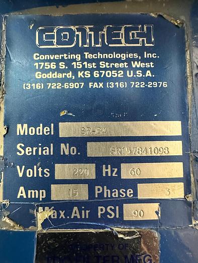 Used 84" WIDE CONTECH DUPLEX SLITTER REWINDER MODEL SR-84