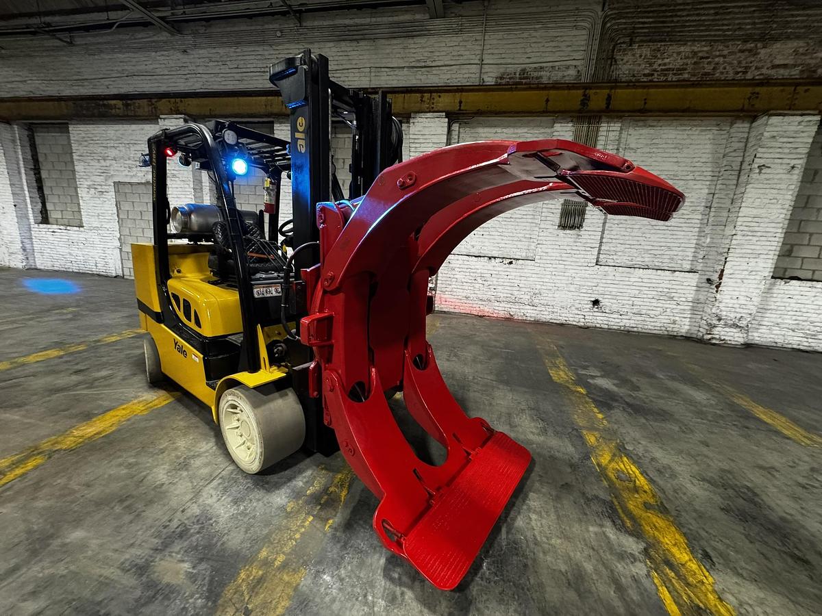 Used 12,000 POUND YALE GC120VXPRS FORKLIFT WITH 72" BOLZONI CLAMP MANUFACTURED 2021