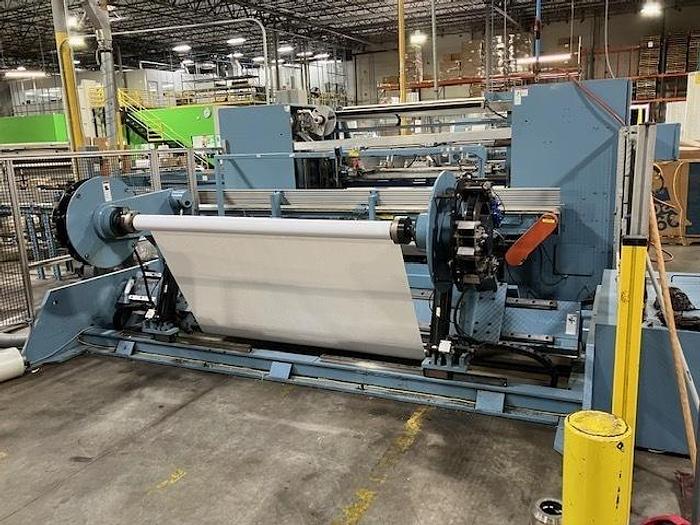 Used 73" WIDE JENNERJAHN MODEL JLS-73-18 AUTOMATIC COUNTER ROLL REWINDER
