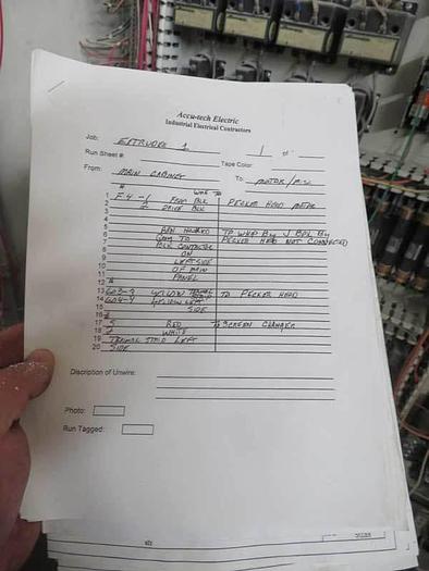 Used 1999 PTI pelletizing line with model TS4500 4.5″ 30:1 L/D extruder