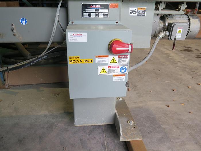 Used 90" WIDE APPLETON S-210 CORE CUTTER 2HP