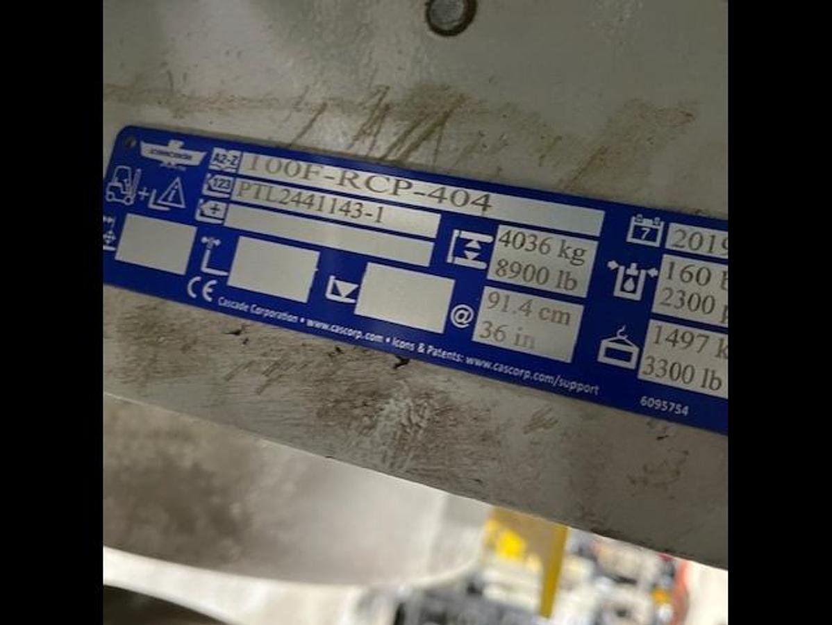 Used 12,000 POUND YALE MODEL GLC120VX FORKLIFT WITH 72" CASCADE PAPER ROLL CLAMP MANUFACTURED 2019