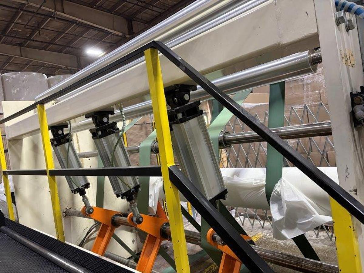 Used 108" WIDE MAFLEX HESTIA MODEL SA-502 INDUTRIAL ROLL REWINDER