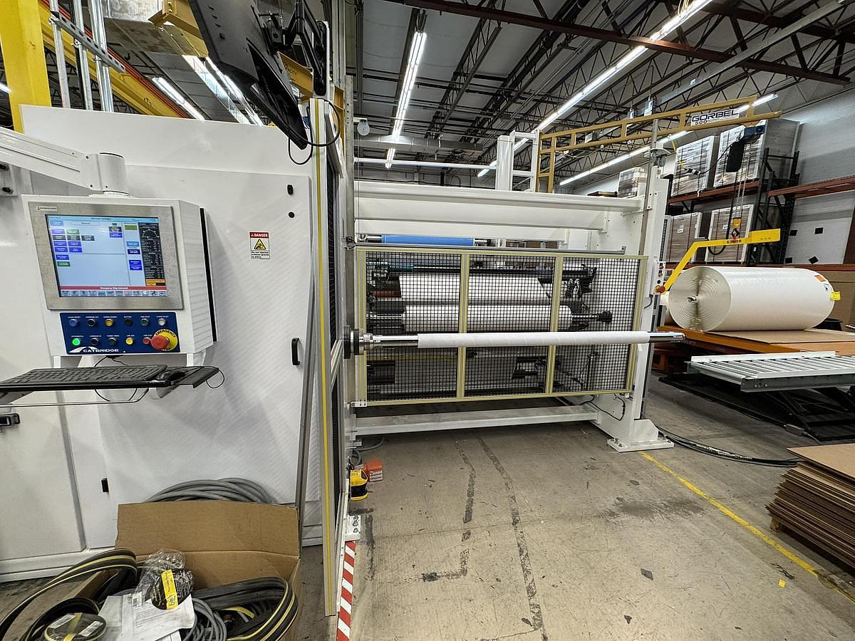 Used 72" WIDE CATBRIDGE MODEL 324 CONTINUOUS RUN SIMPLEX TURRET 24-36" REWIND DIAMETER