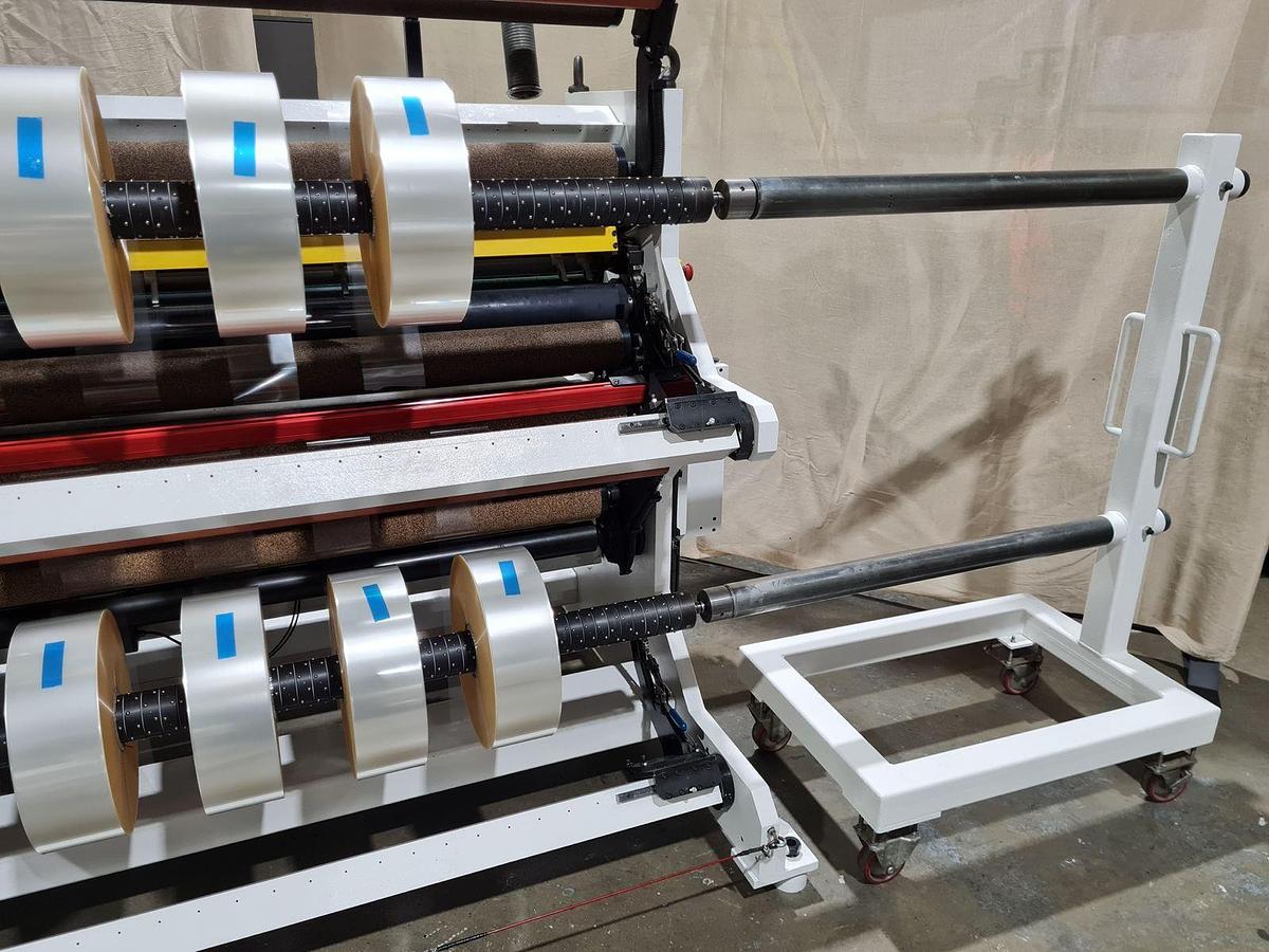 Used 63" WIDE SRC SYSTEMS LTD. MODEL 365 DUPLEX SLITTER REWINDER - OEM REFURBISHED & RUNNING