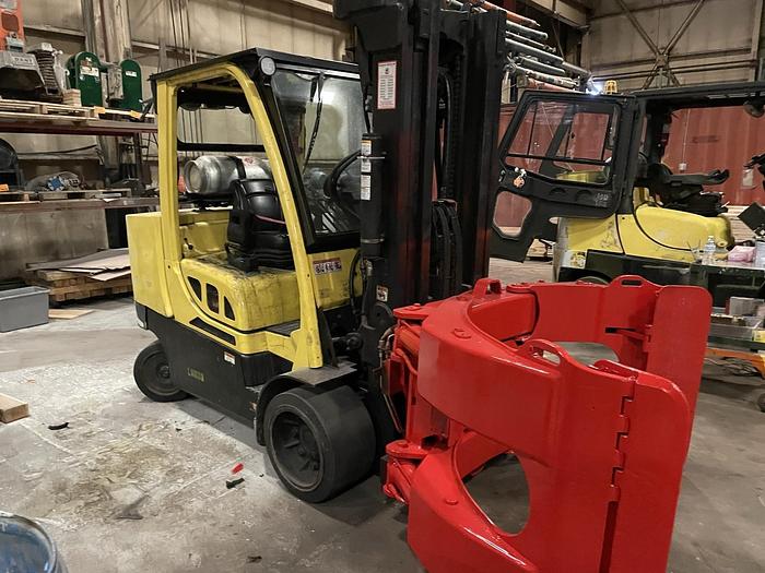Used 12,000 POUND HYSTER S120FTPRS FORKLIFT WITH BOLZONI PAPER ROLL CLAMP TRIPLE STAGE MAST MFG. 2018 - PENDING JF
