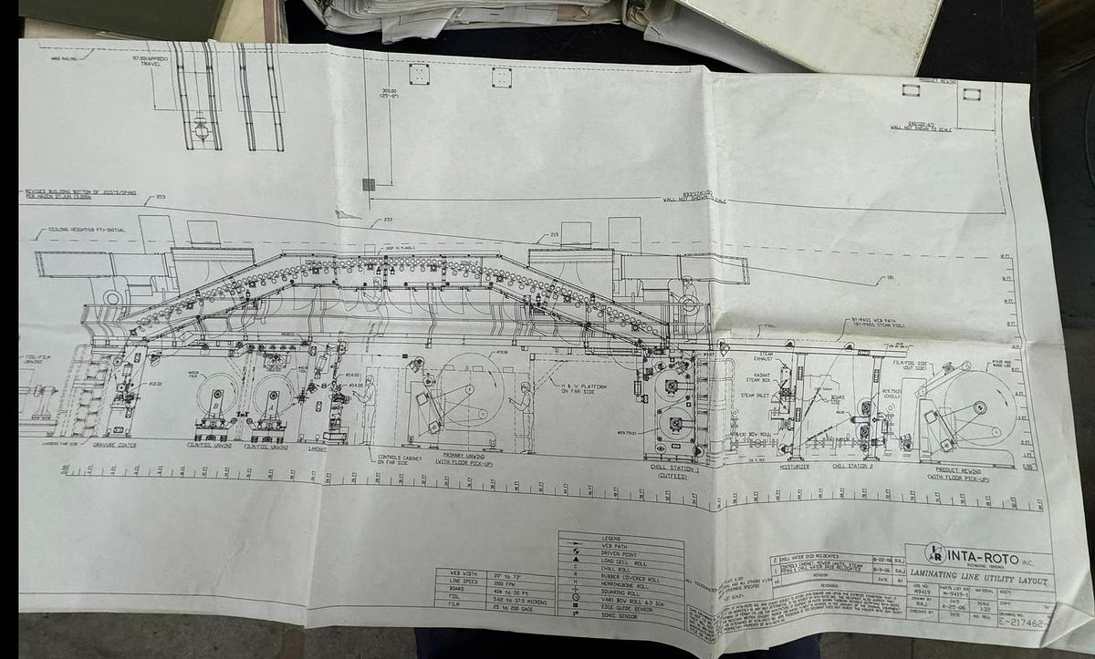 Used 72" WIDE INTAROTO LAMINATOR - PAPER & BOARD