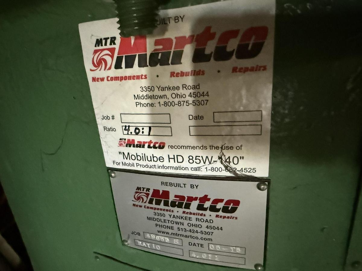 Used MARTCO HYDRAPULPER GEARBOX SIZE 3 4:0:1 RATIO