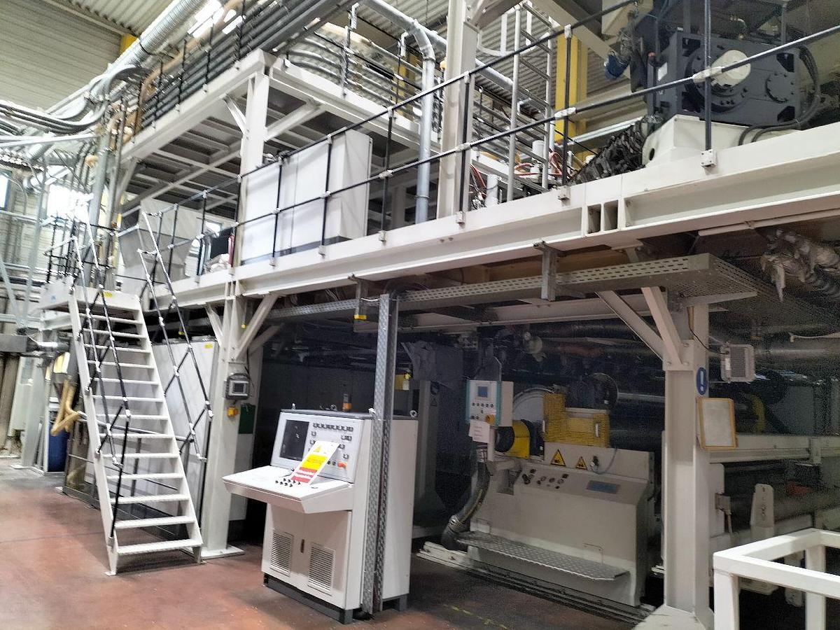 Used 98"(2500mm) WIDE 7 LAYER SML MODEL CAST COEX 7 CAST FILM EXTRUSION LINE