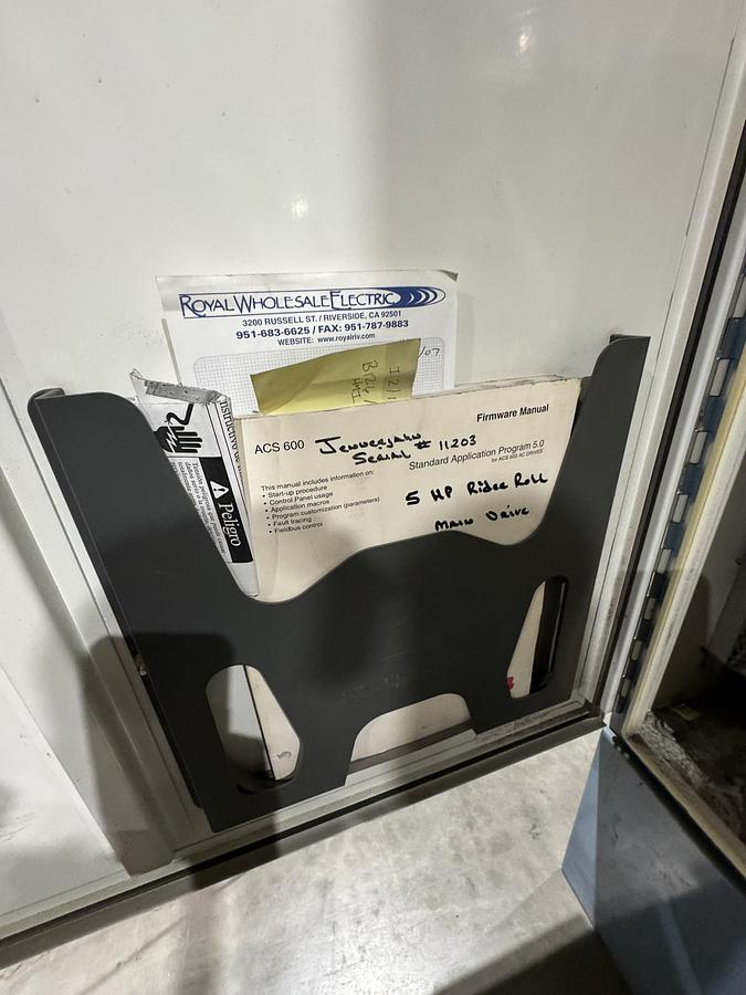 Used 72" WIDE JENNERJAHN MODEL SRA-72 COUNTER ROLL SLITTER REWINDER