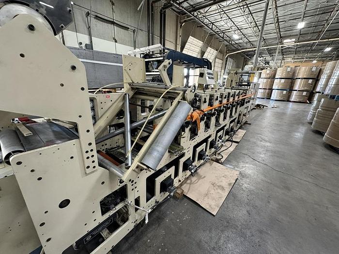 Used 13" WIDE MARK ANDY MODEL 2200-13E FLEXO PRESS 8 PRINT STATIONS 1 DIE CUTTING STATION