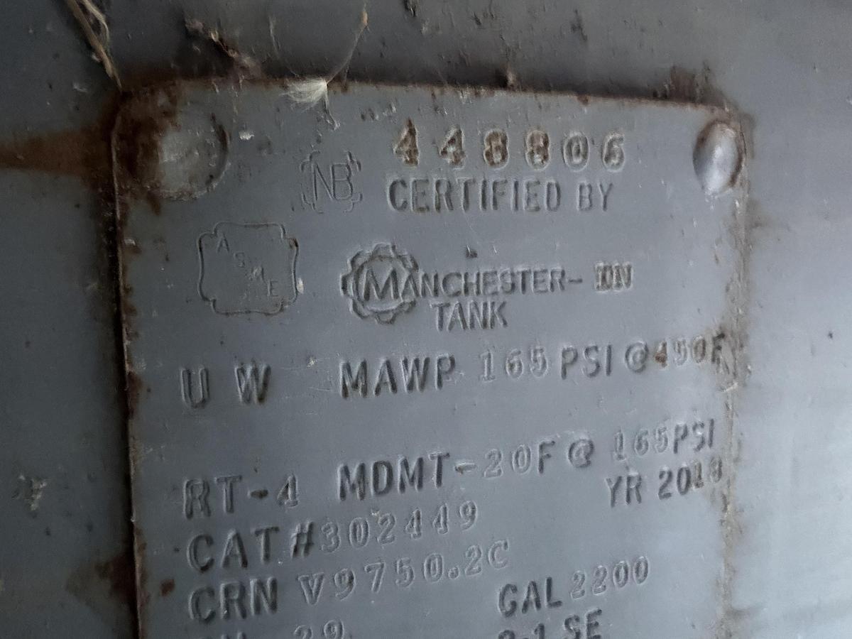 Used 2,200 GALLON MANCHESTER AIR TANK