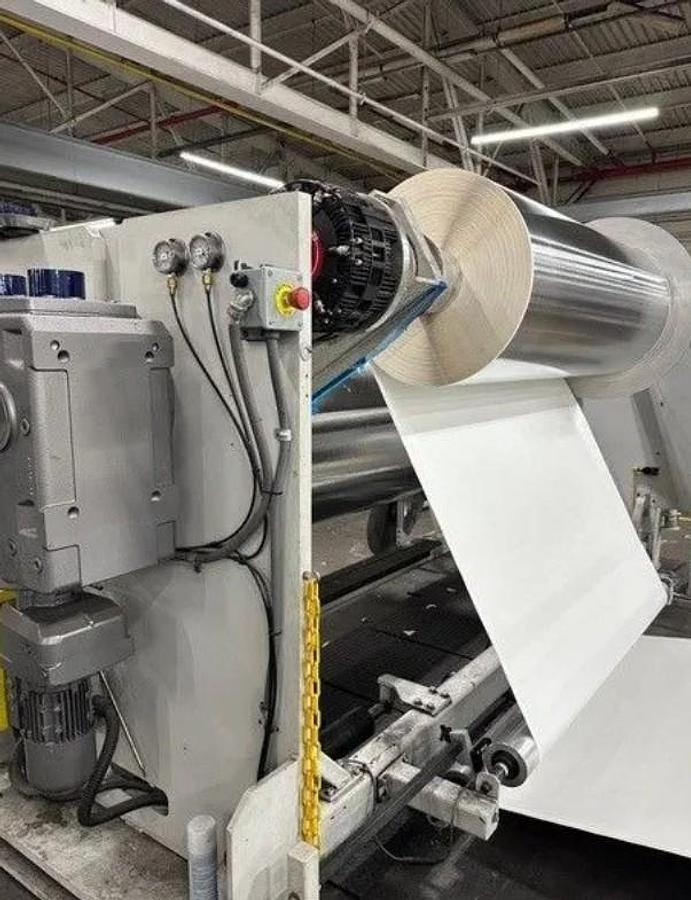 Used 62" WIDE GHEZZI & ANNONI MODEL FA 300 NV FULLY AUTOMATIC TAPE SLITTER MFG 2020