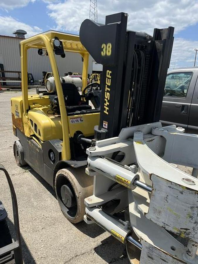 Used 15,500 POUND LB. HYSTER MODEL S155FT-32 WITH 75" CASCADE CLAMP SINGLE STAGE MAST LOW HOURS 3,157