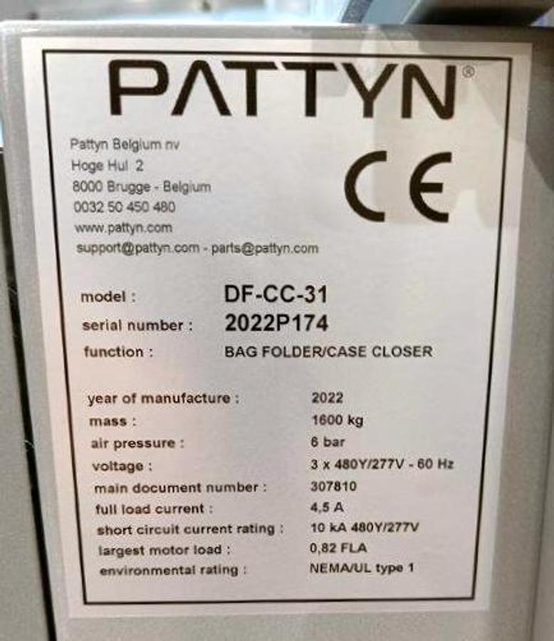 Used PATTYN HIGH-SPEED CASE ERECTING AND BAG INSERTING AUTOMATED PACKAGING SYSTEM