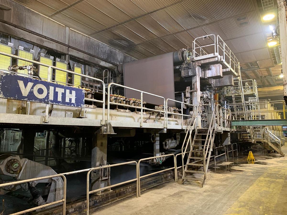 Used 110" (2.8M) VOITH FOURDRINIER PAPER MACHINE WITH DUOFORMER D SHOE PRESS SECTION MANUFACTURED 2002