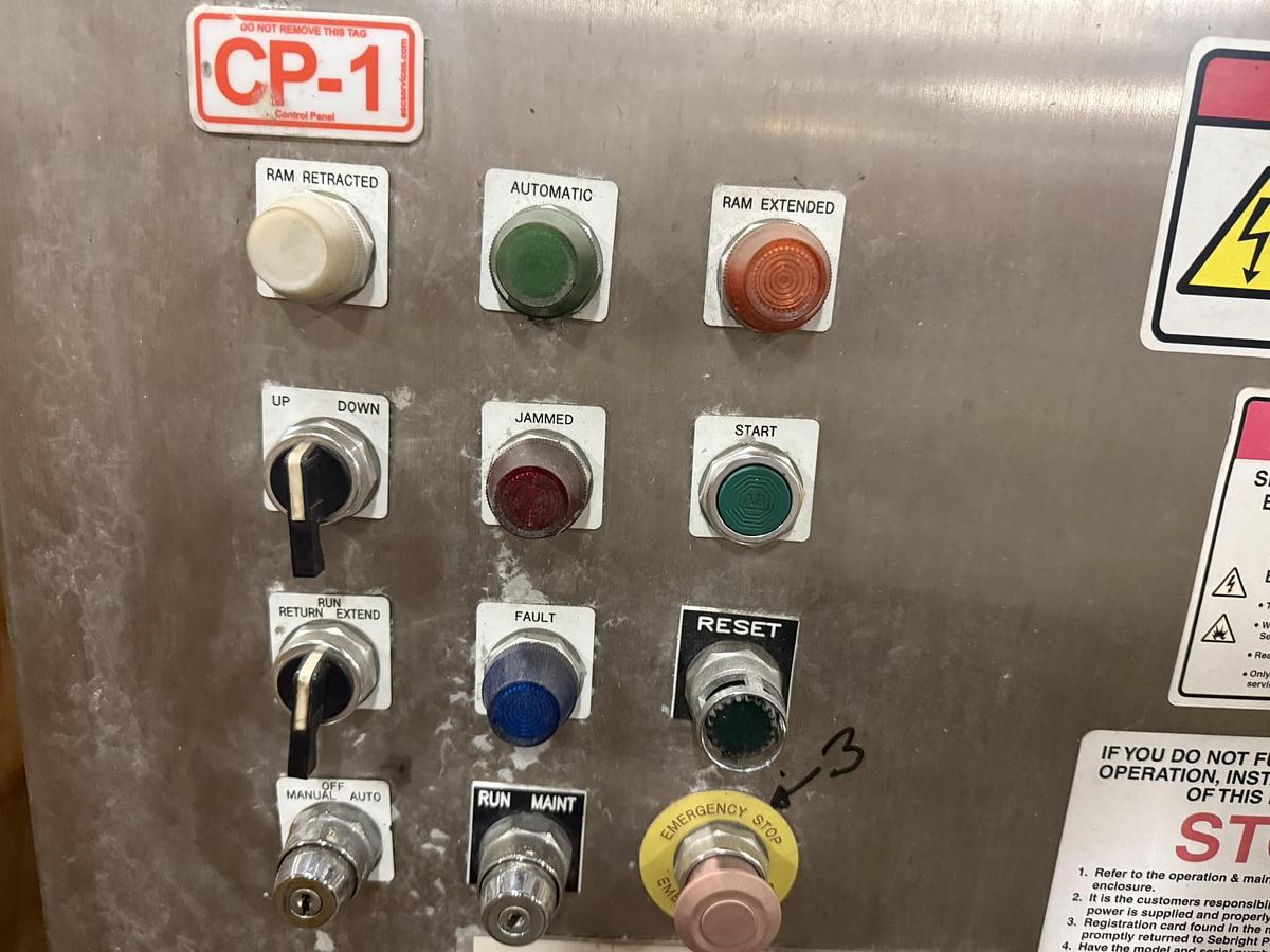 Used SEBRIGHT PRODUCTS BRIGHT TECHNOLOGIES MODEL 4030XS-1-7-SS HIGH DENSITY DEWATERING COMPACTOR EXTRUDER MANUFACTURED 2019