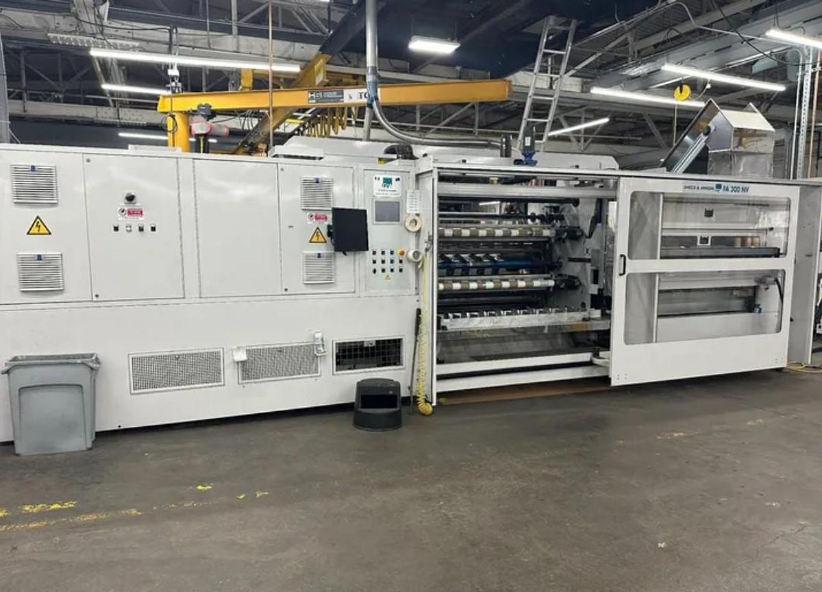 Used 62" WIDE GHEZZI & ANNONI MODEL FA 300 NV FULLY AUTOMATIC TAPE SLITTER MFG 2020